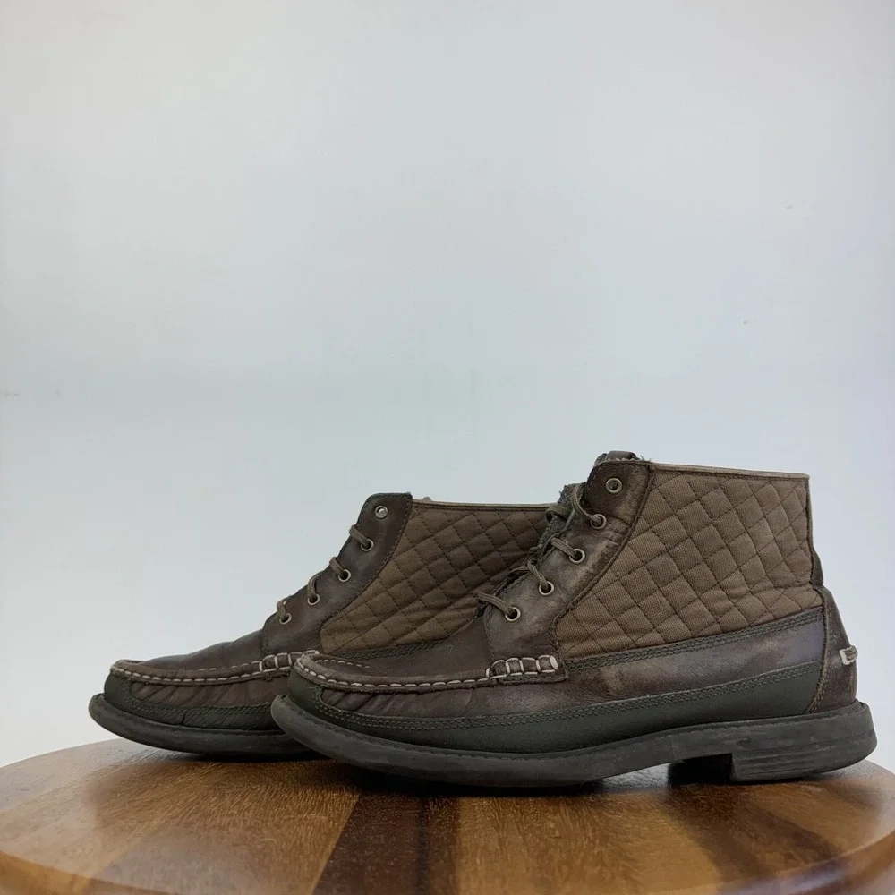 Mens Cole Haan Pinch Maine Classic Brown Moc Toe Lace Up Boots Size 9.5‎ M GUC